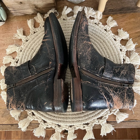 Bed Stu BECCA BLACK LUX Leather Moto Boots Size 7 - Picture 7 of 16